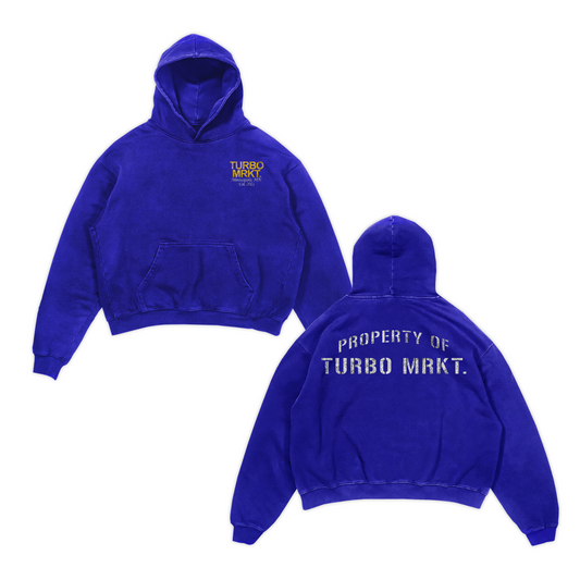 Property of Turbo Mrkt Cobalt Hoodie